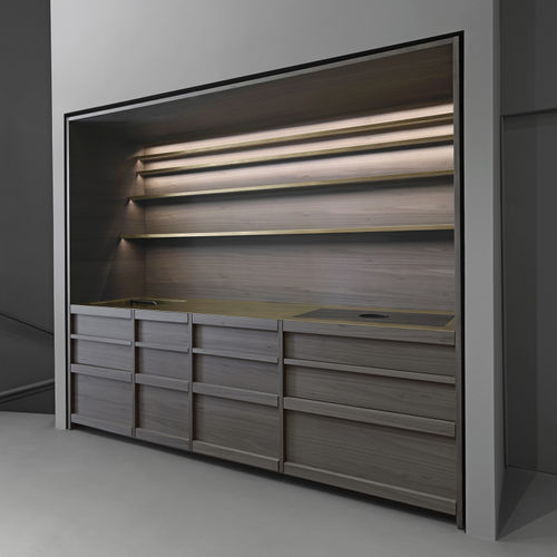 Cuisine contemporaine - hanami - minotti cucine - en bois / en pierre / avec îlot