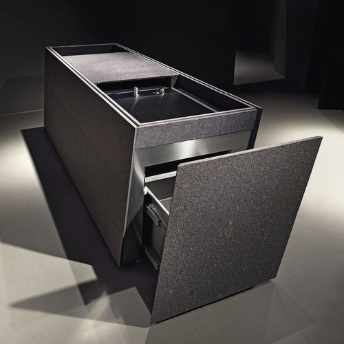 Cuisine d'extérieur - incline - minotti cucine - contemporaine / en pierre / avec îlot