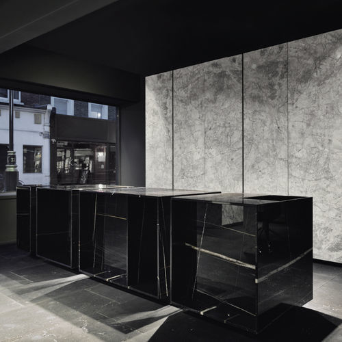 Cuisine contemporaine - anima - minotti cucine - en pierre / avec îlot / modulaire