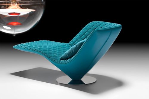 Chaise longue contemporaine - ACHILLES COVER - ARTANOVA - en tissu / en cuir / bleue