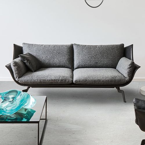 Canapé contemporain - LOFT - ipdesign - en tissu / en cuir / avec accoudoirs
