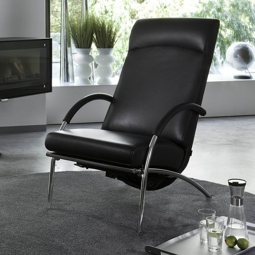 Fauteuil relax contemporain - CURVE - ipdesign - en cuir / en tissu / avec repose-pieds