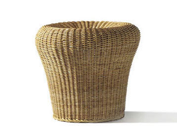 Pouf contemporain - E 14 - Richard Lampert - en rotin