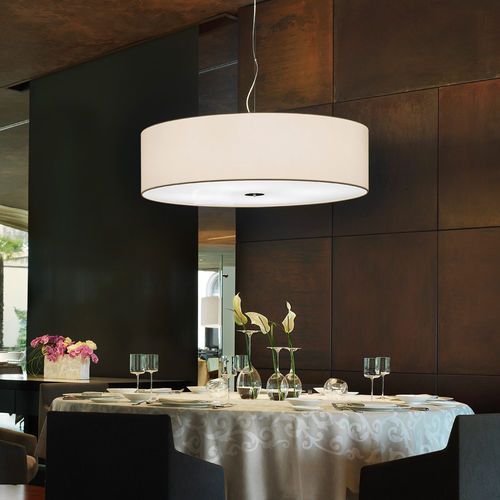 Lampe suspension - CILINDRO - modo luce - en verre opalescent / en coton / en PVC