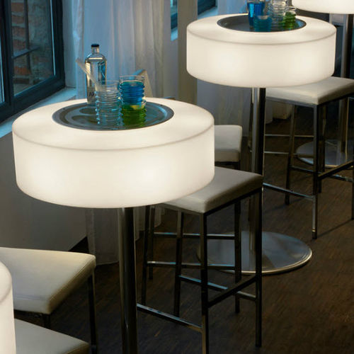 Table contemporaine - ATOLLO HAPPY HOUR - modo luce - en métal peint / avec piètement en métal / ronde