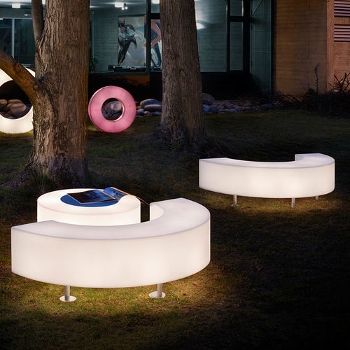 Banc de jardin contemporain - ATOLLO PANCA - modo luce - en polyéthylène / lumineux