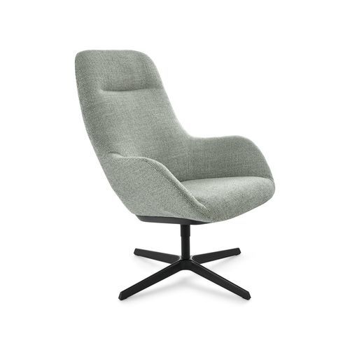 Fauteuil relax contemporain - Sheru Lounge Chair - Walter Knoll - en cuir / en Trevira CS® / en bois