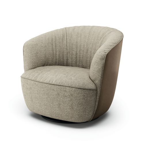 Fauteuil relax contemporain - Ishino Armchair - Walter Knoll - en cuir / en tissu / club