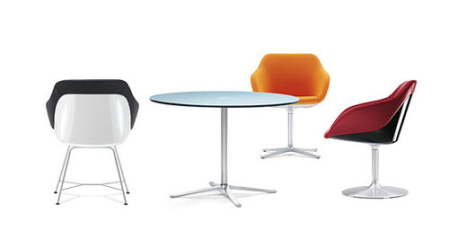 Table contemporaine - X - Walter Knoll - en verre / ronde