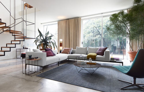 Canapé modulable - JAAN - Walter Knoll - contemporain / en cuir / gris