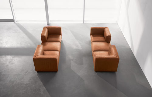 Canapé modulable - LIVING LANDSCAPE 730 - Walter Knoll - contemporain / en cuir / marron