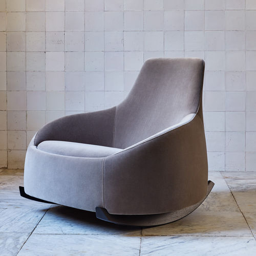 Fauteuil contemporain - DIM SUM - MONTIS - en cuir / en tissu / marron