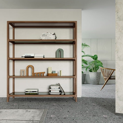 Étagère contemporaine - Bellagio - MORELATO - en frêne / en verre / en pierre