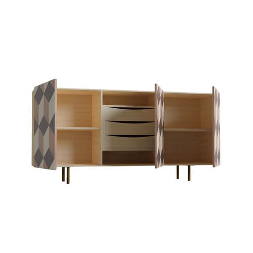 Buffet contemporain - Veronese - MORELATO - en métal / en noyer / en frêne