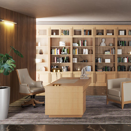 Bureau sur pied - Roma - MORELATO - contemporain / en cuir / en cerisier