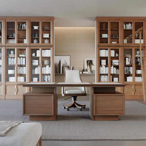 Bureau sur pied - President - MORELATO - contemporain / en cuir / en cerisier