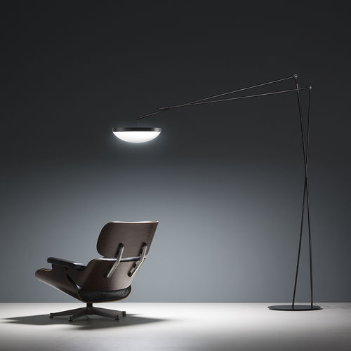 Lampe sur pied - EFFIMERA - PRANDINA - en acier / en aluminium peint / en tissu