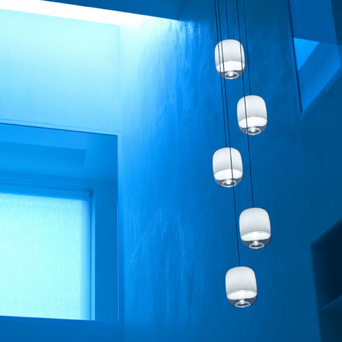 Suspension - GONG MINI - PRANDINA - en aluminium anodisé / en verre soufflé / contemporaine
