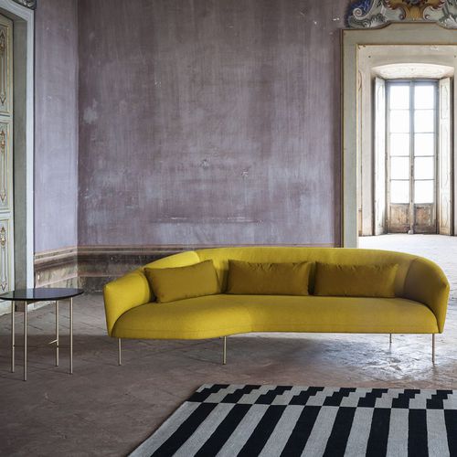 Canapé contemporain - ROMA - Tacchini - en tissu / jaune