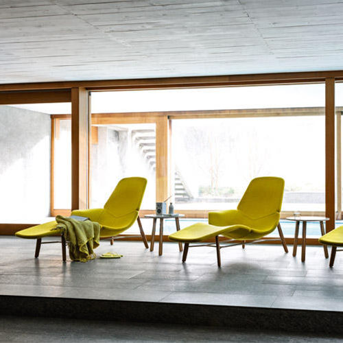 Chaise longue contemporaine - ATOLL - Tacchini - en tissu / par Patrick Norguet