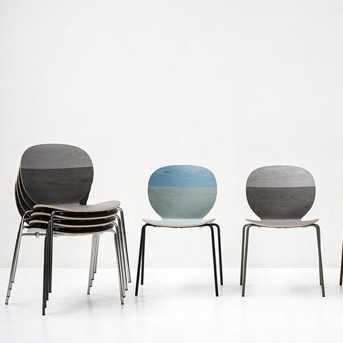 Chaise contemporaine - KELLY V - Tacchini - d'intérieur / en bois / empilable