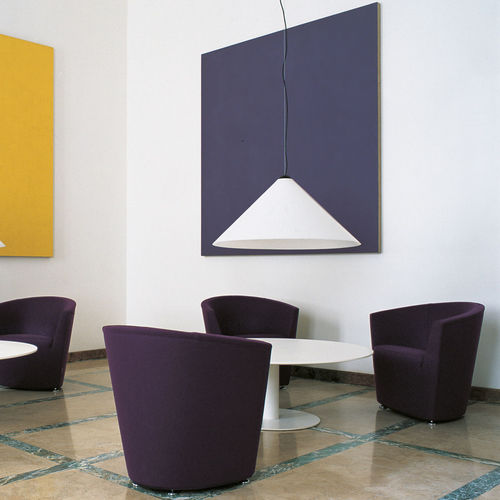 Fauteuil visiteur contemporain - PARENTESI - Tacchini - en cuir / blanc / professionnel