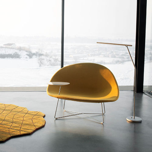 Chauffeuse contemporaine - ISOLA - Tacchini - en cuir / en tissu / noire