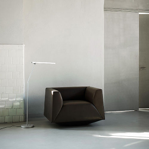 Fauteuil contemporain - CRYSTAL - Tacchini - en tissu / gris / orange