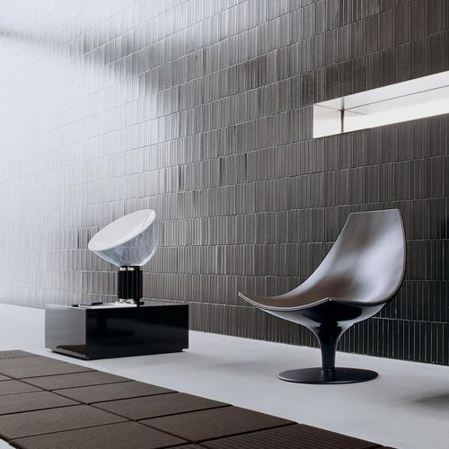 Fauteuil contemporain - MOON - Tacchini - en cuir / en polyuréthane / noir