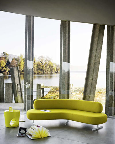 Banquette modulable - STONE - Tacchini - contemporaine / en tissu / avec dossier