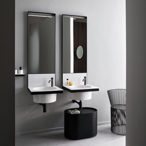 Meuble vasque double - ELLE TONDA - TALCO  MATT BLACK - Ceramica Cielo - suspendu / en céramique / en métal
