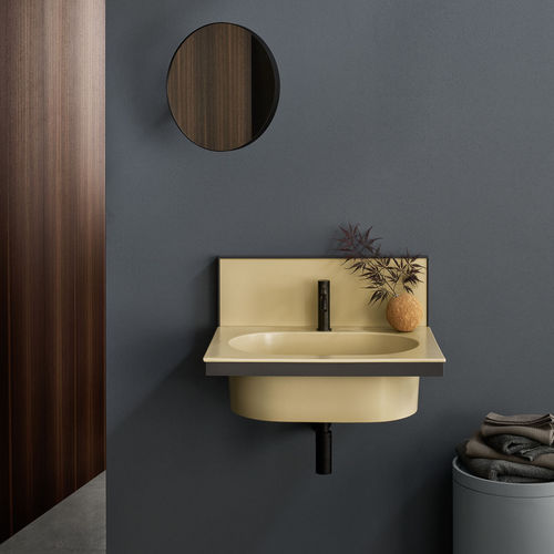 Meuble vasque suspendu - ELLE OVALE - CANAPA  CEMENTO - Ceramica Cielo - en céramique / en métal / contemporain