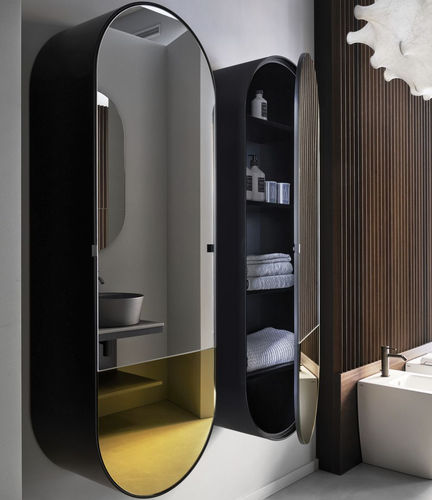 Miroir mural - ARCADIA - ELIO - MATT BLACK  GOLD - Ceramica Cielo - pour salon d'esthétique / pour hôtel / pour salon de coiffure
