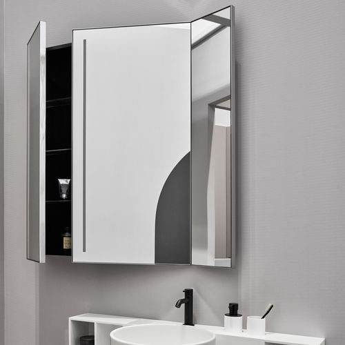 Miroir mural - ARCADIA - PAN - GLOSS STEEL - Ceramica Cielo - professionnel / contemporain / rectangulaire