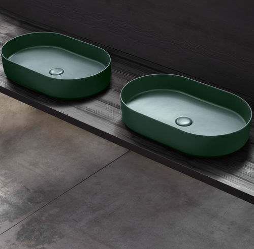 Vasque à poser - SHUI COMFORT - MUSCHIO - Ceramica Cielo - en céramique / double / ovale