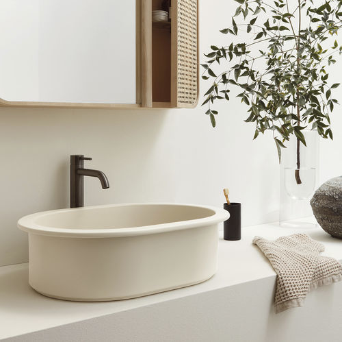Vasque à poser - CATINO 55 - LINO - Ceramica Cielo - en céramique / ovale / sans trou