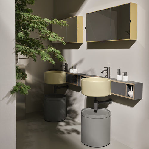 Meuble vasque suspendu - SELLA T - CANAPA/TITANIO - Ceramica Cielo - en Fenix NTM® / contemporain / sans porte
