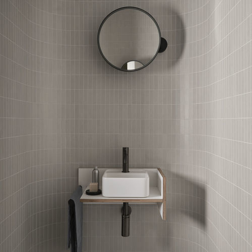 Plan vasque en Fenix NTM® - THEO MINI - TALCO/COTONE - Ceramica Cielo - avec porte-serviettes intégré