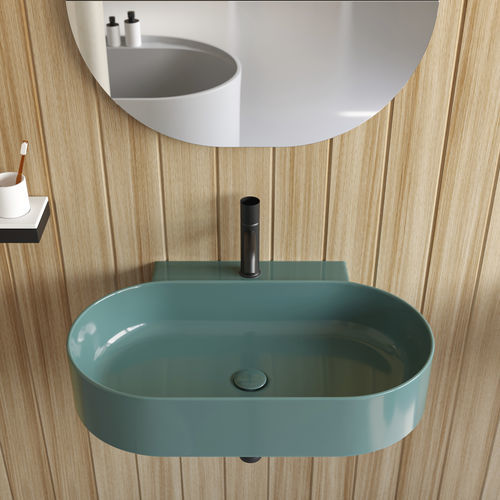 Vasque suspendue - MARE - MRLS70 - SMERALDO - Ceramica Cielo - en céramique / ovale / 1 trou