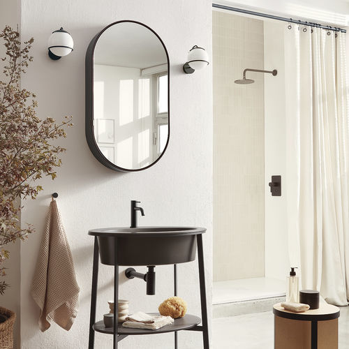 Miroir de salle de bain mural - OVAL BOX - NERO MATT - Ceramica Cielo - pour hôtel / pour chambre d'hôtel / pour salon d'esthétique