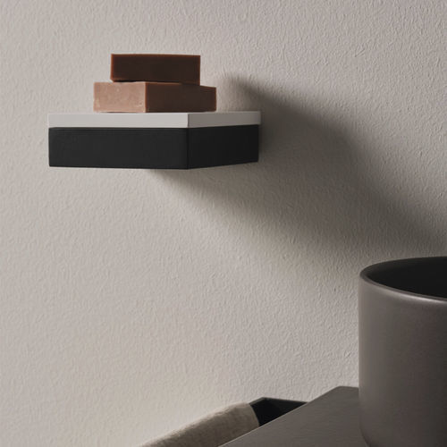 Porte-savon mural - ACMP1 - ACB12 / WHITE MATT - Ceramica Cielo - en Solid Surface / noir
