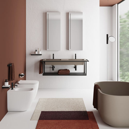 Vasque suspendue - Era 120 - Ceramica Cielo - en céramique / en métal / double