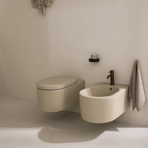WC suspendu - Otis 362 - Ceramica Cielo - en céramique / ovale / beige