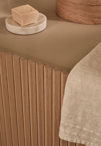 Meuble vasque double - DELFO PIANO 375 - Ceramica Cielo - mural / en bois / en métal