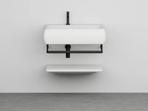 Vasque suspendue - TESEO 75 - Ceramica Cielo - en céramique / avec porte-serviettes intégré / avec étagère intégrée