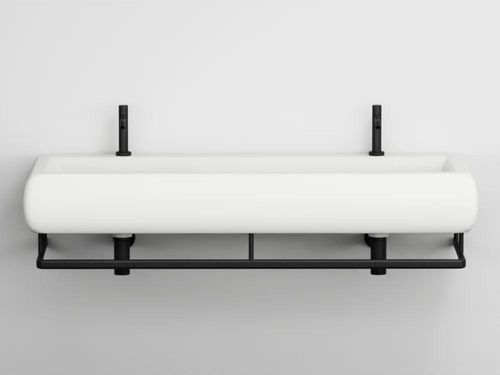 Vasque suspendue - TESEO 140 - Ceramica Cielo - en céramique / avec porte-serviettes intégré / avec étagère intégrée