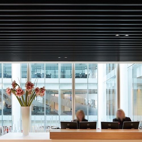 Baffle acoustique en acier - Luxalon® Tavola™ Straight - Hunter Douglas Architectural - de plafond / rectangulaire / décoratif