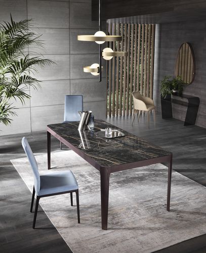 Table contemporaine - CROSS  - Riflessi - en frêne / en céramique / avec piètement en bois