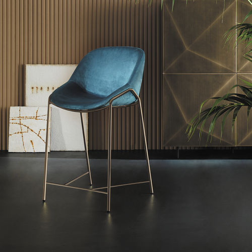 Chaise de bar contemporaine - NOVA - Riflessi - d'intérieur / en tissu / avec piètement en métal