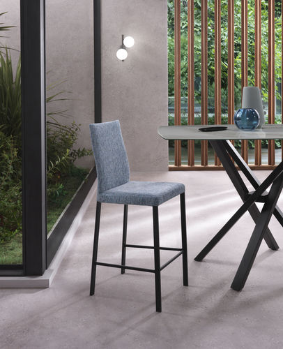 Chaise de bar contemporaine - DENISE - Riflessi - d'intérieur / en tissu / avec piètement en acier chromé